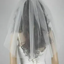 Белый/свадебная вуаль цвета слоновой кости Локоть Длина с расческой обрезанной кромкой Свадебные вуаль свадебные аксессуары Veu De Noiva