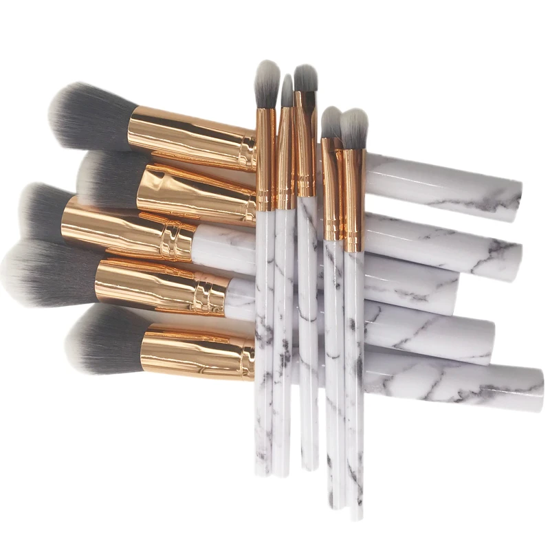 

10Pcs White Marble Makeup Brush Kit Powder Brush Portable Make up Brush Set Cosmetic Tool Eye Penciel Foundation Brush