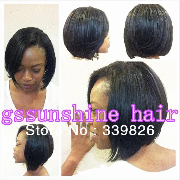 Bob Cut Style12inch #1B silky straight short bob wigs for black women in stock Fast &amp Free Shipping |