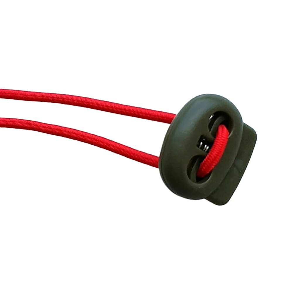 MagiDeal 10pcs Plastic Cord Lock Stoppers Dual Hole Spring Stop Toggle Stopper for Cord Drawstring 5mm Tent Accessories 