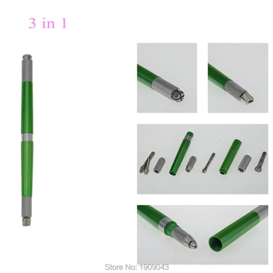 

wholesale Professional Tebori Microblading pen for permanent makeup machine Silver and Red Manual eyebrow pen 3 in 1 usage