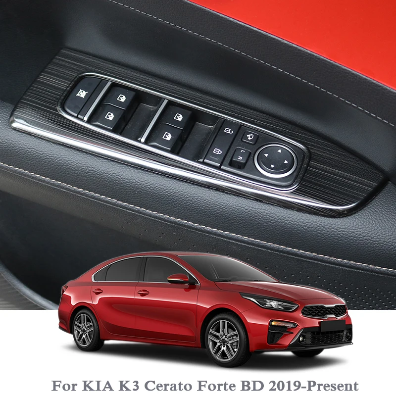 Для KIA K3 Cerato Forte BD автомобильный Стайлинг Внутренняя дверь окна лифт переключатель блесток внутренняя наклейка Рамка-аксессуар