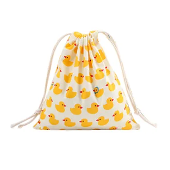 

New Women Cotton Cartoon Cute Drawstring Bag high quality Travel Makeup Bag Female Cosmetic Bags Cotton Linen Storage