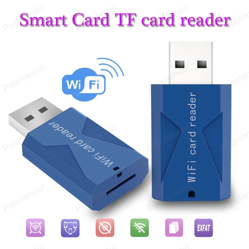 WiFi Wireless Smart Card Reader For smart phone with Bluetooth Wireless phone TF memory card