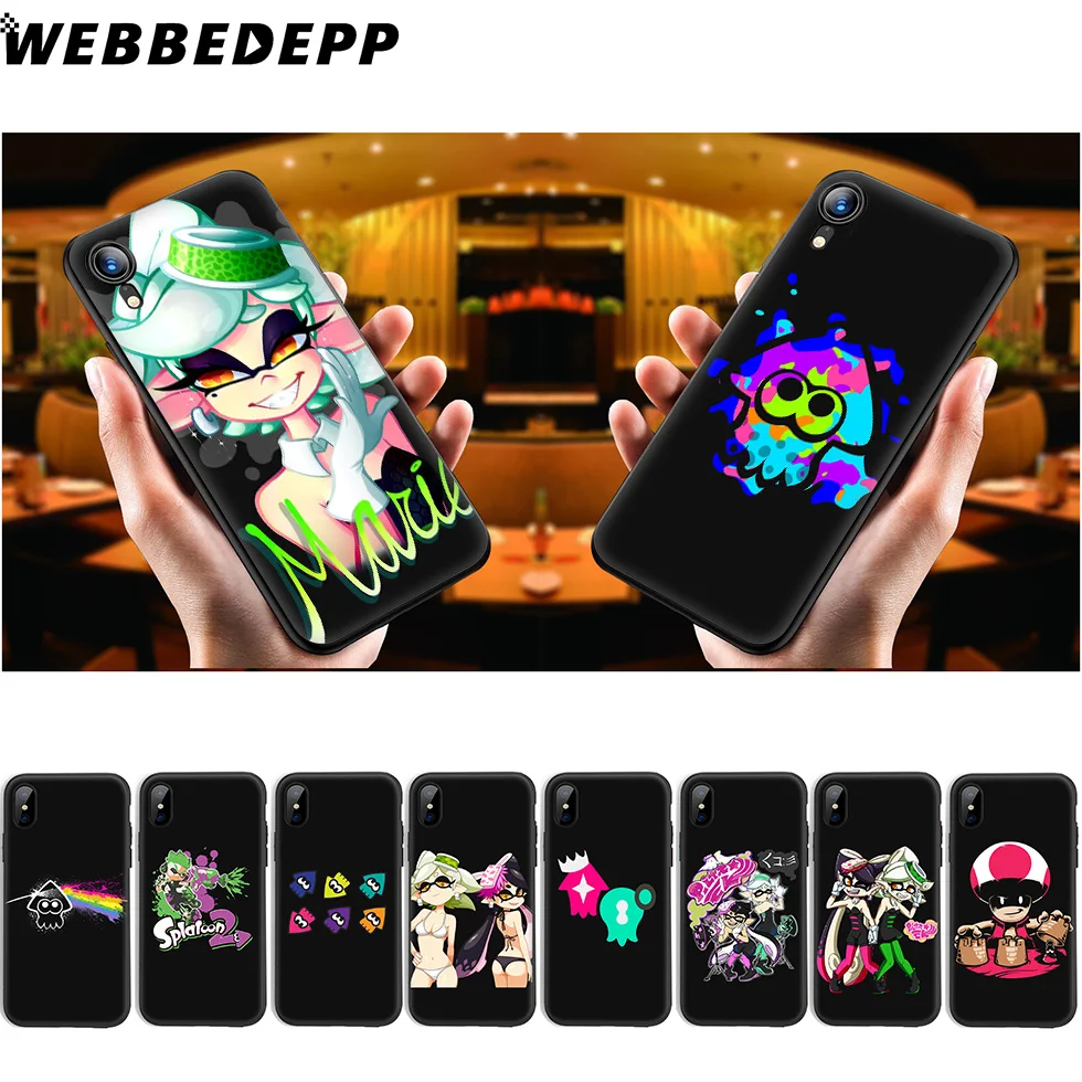 

WEBBEDEPP Splatoon 2 Mushroom Girl Soft Silicone Case for iPhone 11 Pro Xr Xs Max X or 10 8 7 6 6S Plus 5 5S SE Case 8 Plus