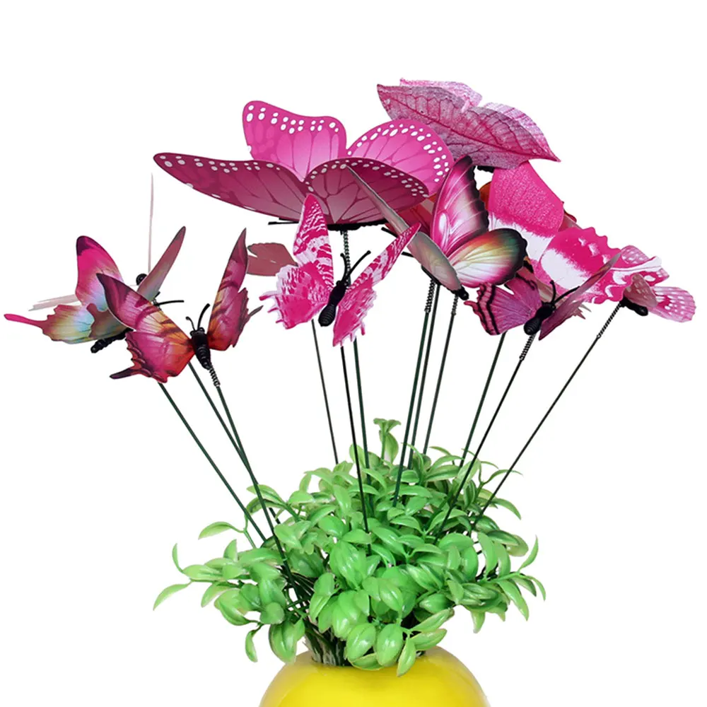 1 упаковка бабочка садовый декор садовое украшение на палочках двор искусственные садовые насекомые наружный садовый газон ремесло 3D Цветочный Горшок
