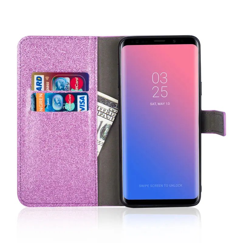 BELIAL Phone Cases for Samsung Galaxy S9 Plus Cover Glitter Wallet Leather Case for Samsung S8 S9 Plus Note 8 Case Flip Rainbow (16)