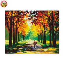 Цифровая масляная цветная Бесшумная дорожка Молодежная школьная встречи и ее Романтика с ним домашние изображения пронумерованы