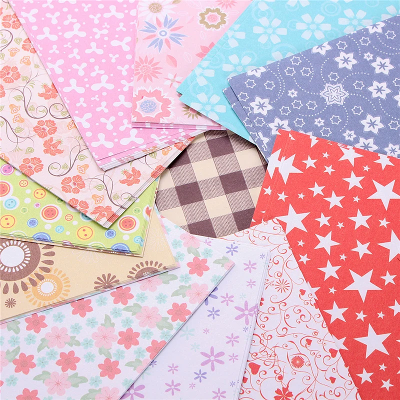 72 листа 15X15 см Разноцветные квадратные 12 видов узоров бумага для складывания оригами цветок узорная бумага s DIY подарок для детей