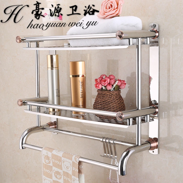 Double layer towel rack stainless steel 2 single tier towel rack