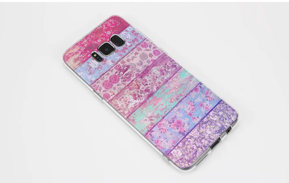 KMUYSL floor wooden timber Wood and flower TPU Clear Soft Silicone Case Cover for Samsung Galaxy S9 S8 Plus S7 S6 Edge S5 Mini S