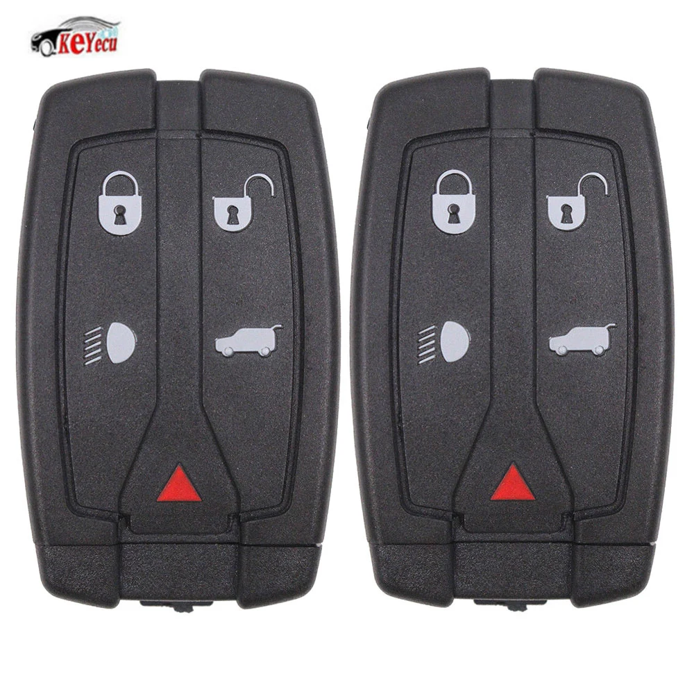 

KEYECU 2 Pcs/lot New Replacement 5 Buttons Remote Key Blade Fob Shell Case Fit for Land Rover Freelander 2 3