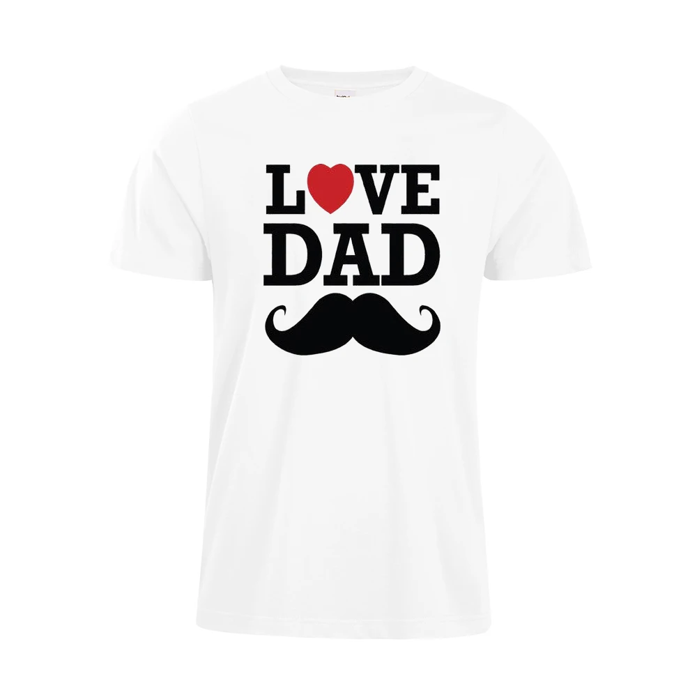 Увлекательная рубашка с принтом Love Dad humored усами забавная для папы | Мужская
