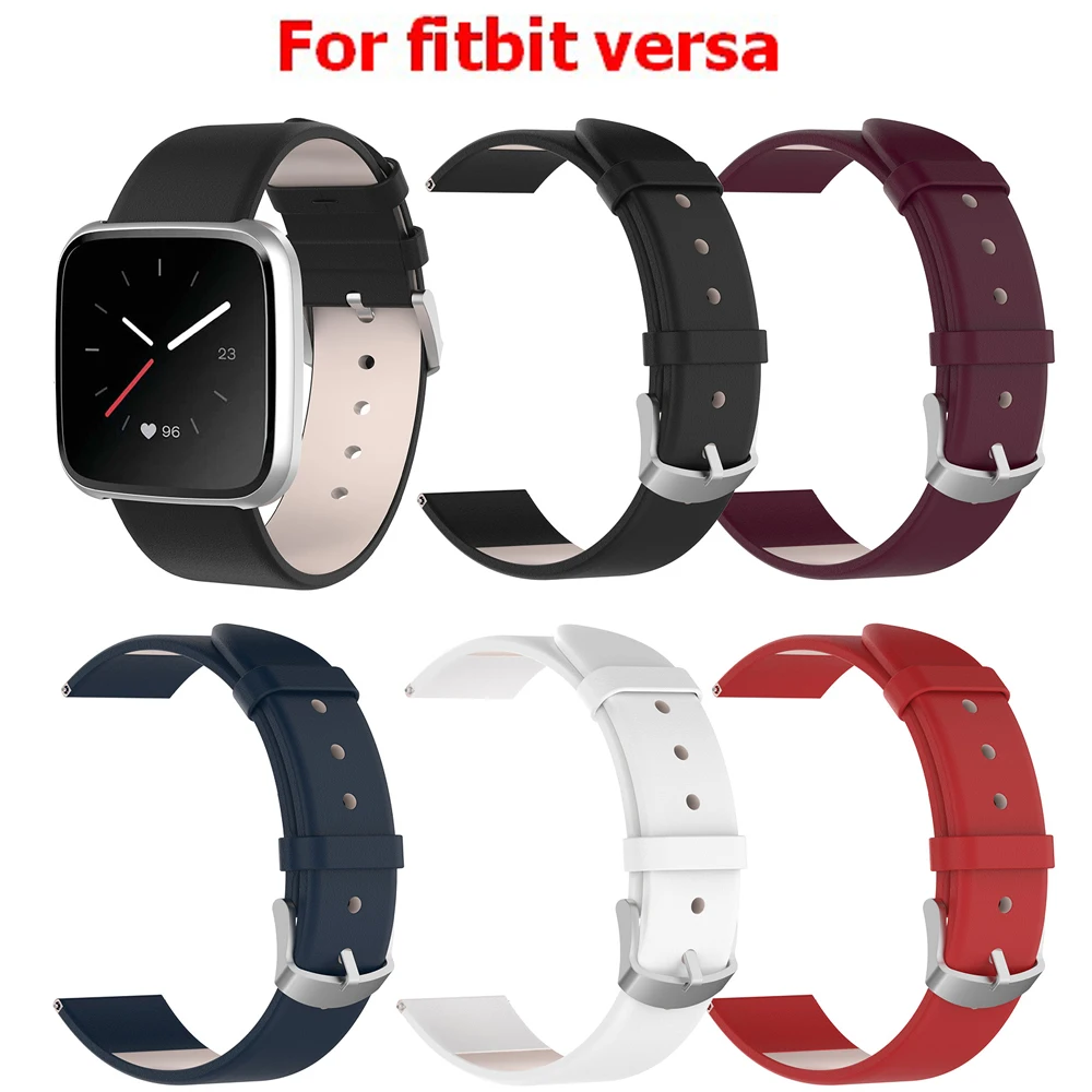 

COMLYO Leather Wristband for Fitbit Band for Fitbit Versa Strap Replacement Watchband Strap for Fitbit Versa Smart Bracelet Belt