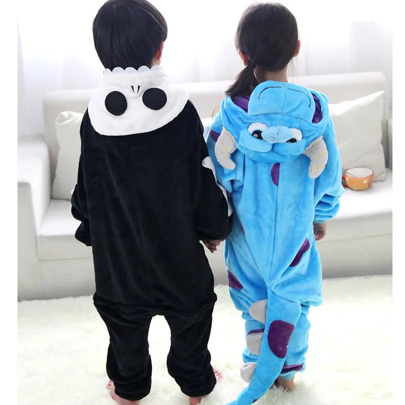 Животные Олень кигуруми Onesie мультфильм мягкая Фланелевая Пижама для детей Лиса Пижама-Лев зимний теплый комбинезон с капюшоном забавные вечерние костюмы