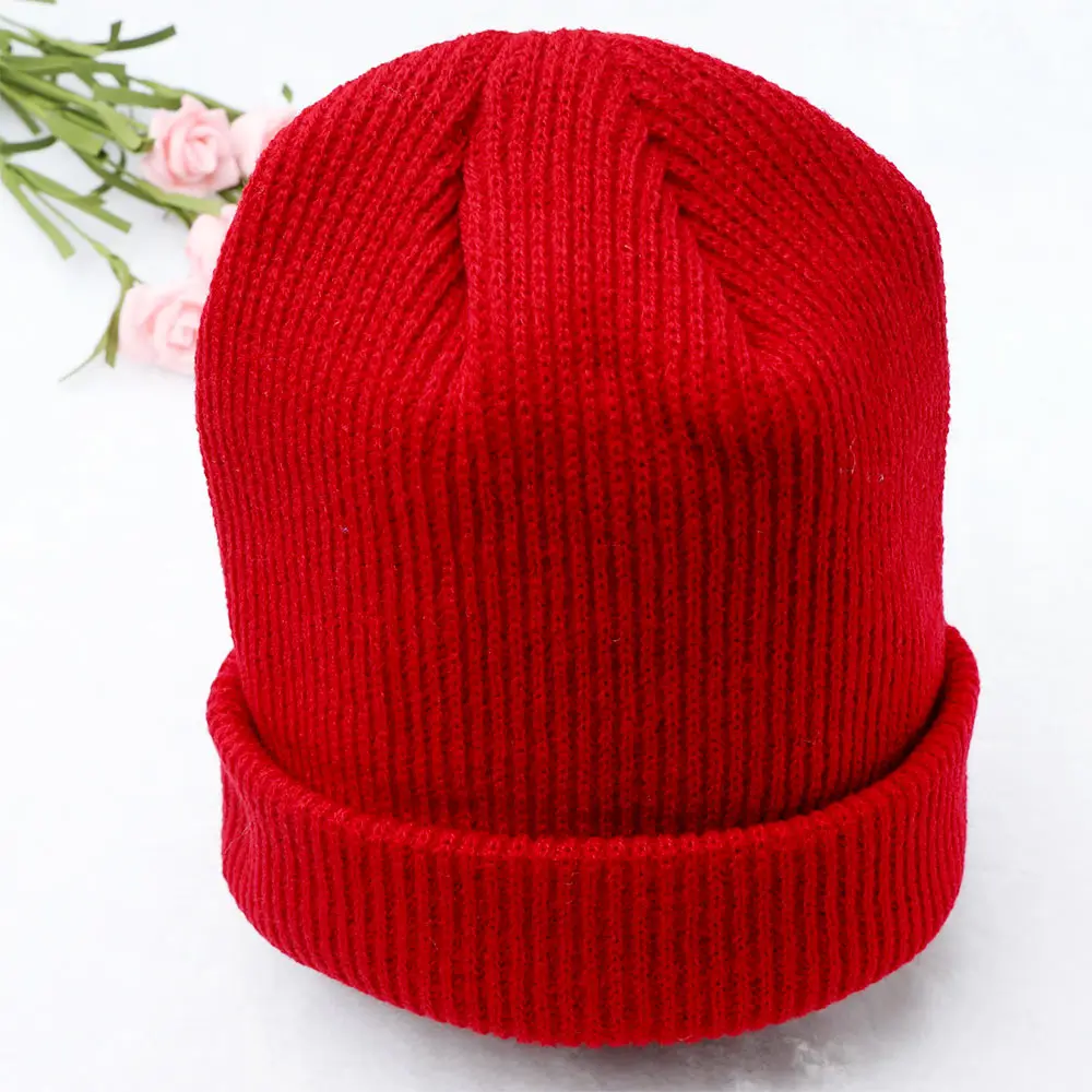 Зимние шапки для мужчин и женщин в стиле ретро купольные шапочки вязаная твердая шляпа Осенняя теплая Кепка унисекс теплая шапочка короткая шерстяная шапка вязаная шапка