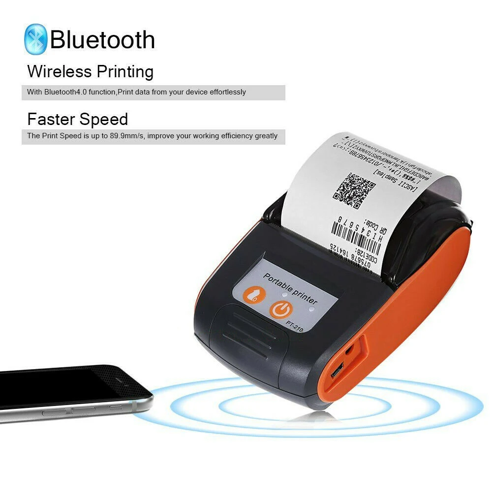 Мини 58 мм Термопринтер беспроводной Bluetooth USB чековый принтер POS для магазина совместимый для IOS Android