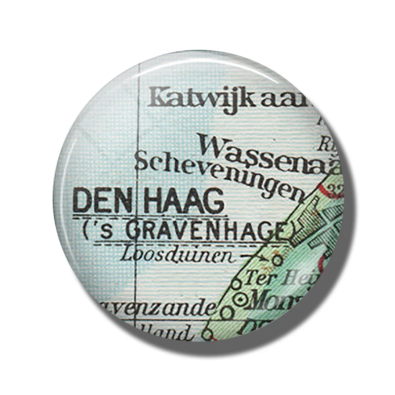 

The Hague Map 30 MM Fridge Magnet Den Haag Netherlands Map Glass Cabochon Magnetic Refrigerator Stickers Note Holder Home Decor