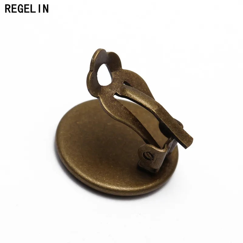 Круглые зажимы для ушей REGELIN основа сережек с кабошоном 20 шт./лот подходит