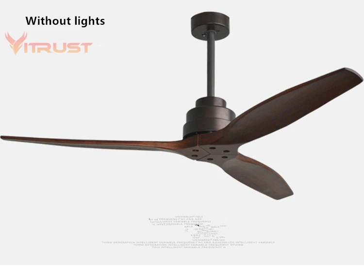 52 Inch Sleek Contemporary Ceiling Fan with 3 wooden Blade Ceiling and light kits Industrial Modern Ceiling Fan