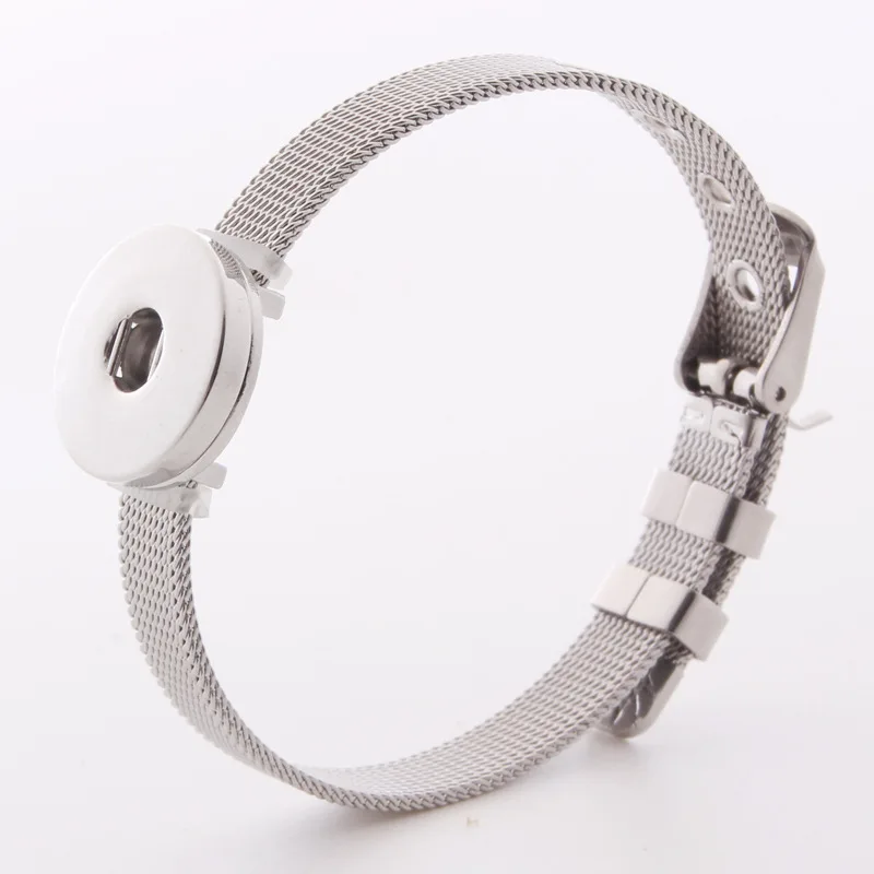 

Fashion Stainless Steel Watch Band Bracelet Buckle alloy Snap Button Charm Snap Bangles for Men fit DIY18mm Snap Buttons