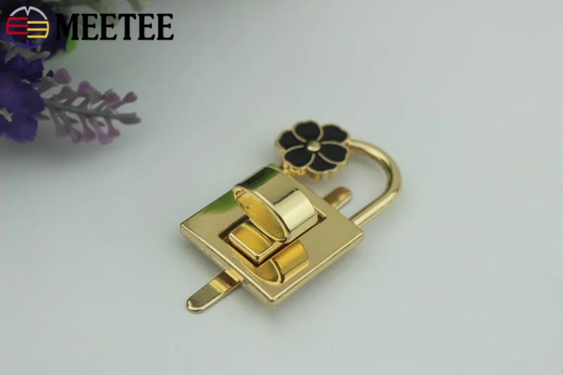 Meetee 2/5 предмета в комплекте с сумочкой в виде цветка Квадратный замок застежка металлический поворотный переключатель пряжки DIY Чемодан застежка аппаратные средства Декор аксессуар BF088