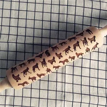 Tenske, с милым рисунком кота, тисненая скалка для выпечки печенья печенье, фондан, пирог тесто гравировкой ролик оленей формочки для выпекания кексов, 116