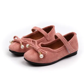 

Children's Butterfly-knot Shoes 2018 Toddler Girls Hook Princess Shoes Little Rubber Sole Flat Shoes Girls Round Toe Flats Shoes