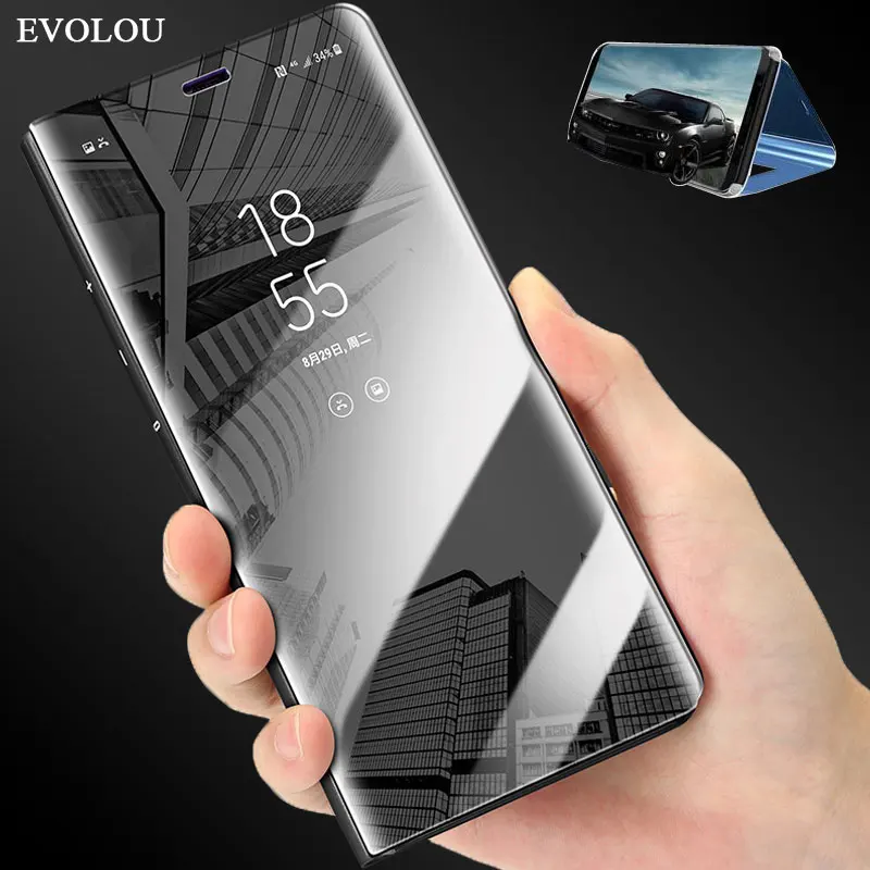 

View Mirror Smart Flip Case for Huawei Honor 10i 20i P30 Pro 8S 8A P10 Y5 Y6 Y7 Y9 P Smart 2019 V20 Mate 20 10Lite Leather Cover