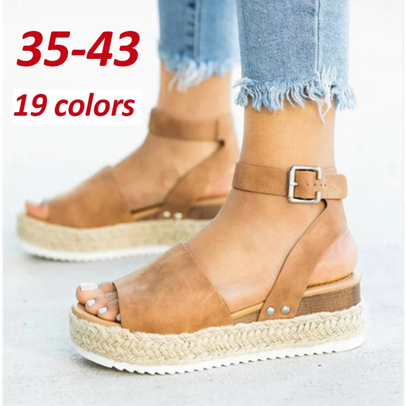 átomo encuentro Disponible Zapatos de cuña para mujer, Sandalias de tacón alto, chanclas de verano,  sandalias de plataforma para mujer, talla grande 43, 2019|Sandalias de  mujer| - AliExpress