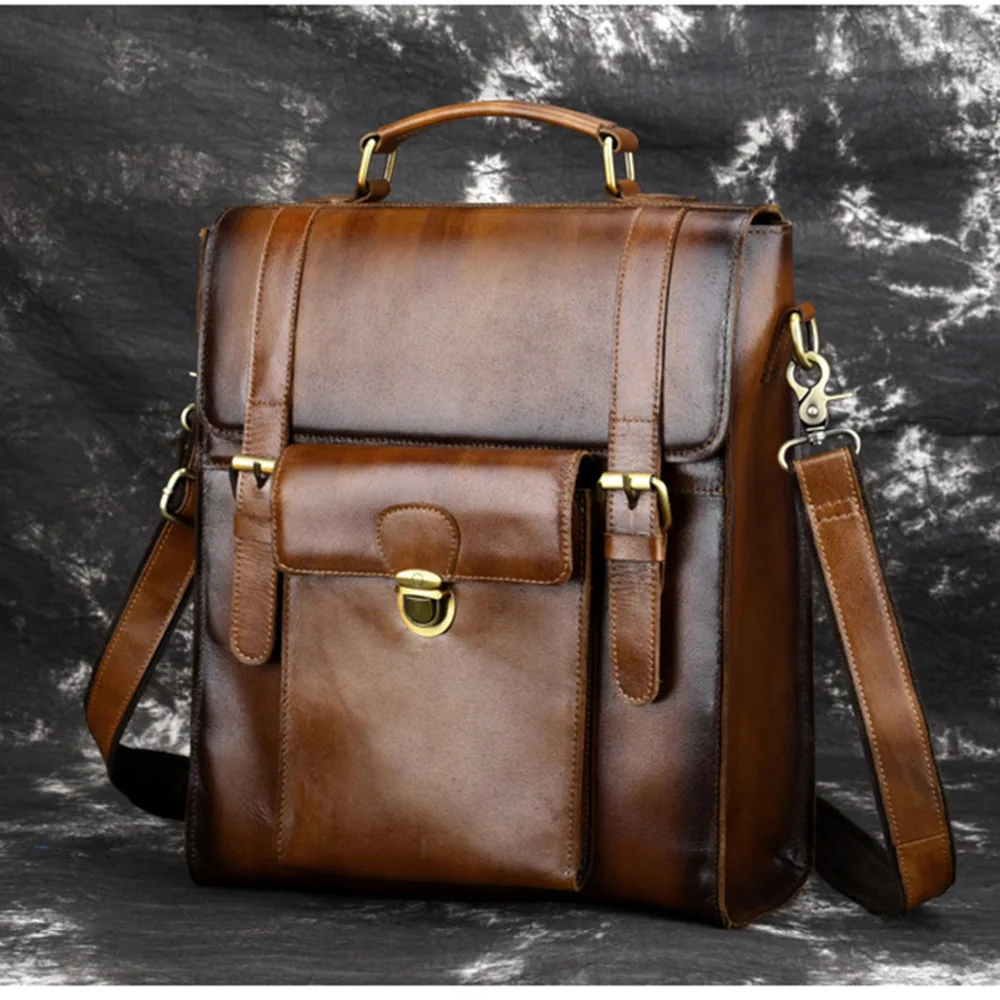 Высокое качество, натуральная кожа, мужской рюкзак, рюкзак, сумка на плечо, Ретро стиль, Воловья кожа, бизнес сумки для ноутбука, школьный рюкзак