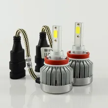 2 pz 60 W H8 H9 H11 COB led del faro dell’automobile auto All-in-one HA CONDOTTO LA lampadina del faro fendinebbia anteriore 6000LM super luminoso ad alta potenza