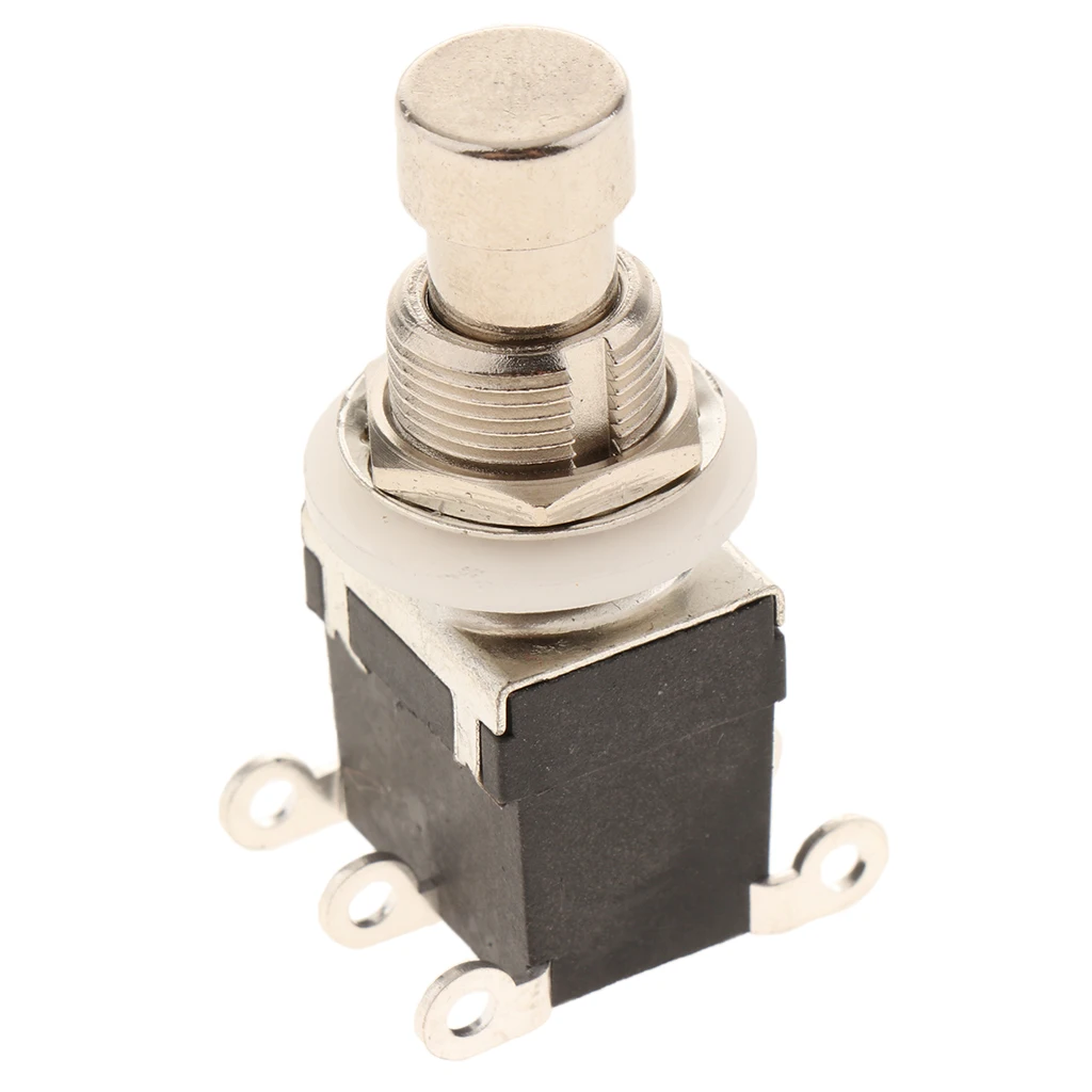 Electric Button Guitar Effects Foot Pedal Switch True Bypass 6 Pins Black with Metal Button and Elastic Material