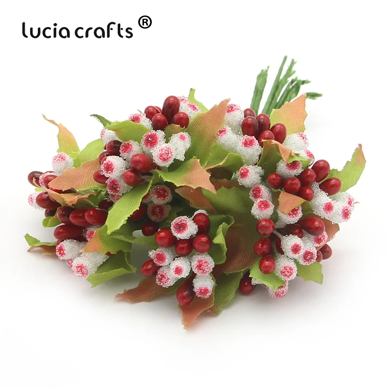 Lucia crafts 10 шт./Букет около 8 см Ягоды Искусственные тычинки букет цветов Свадебная вечеринка украшения DIY аксессуары A0503