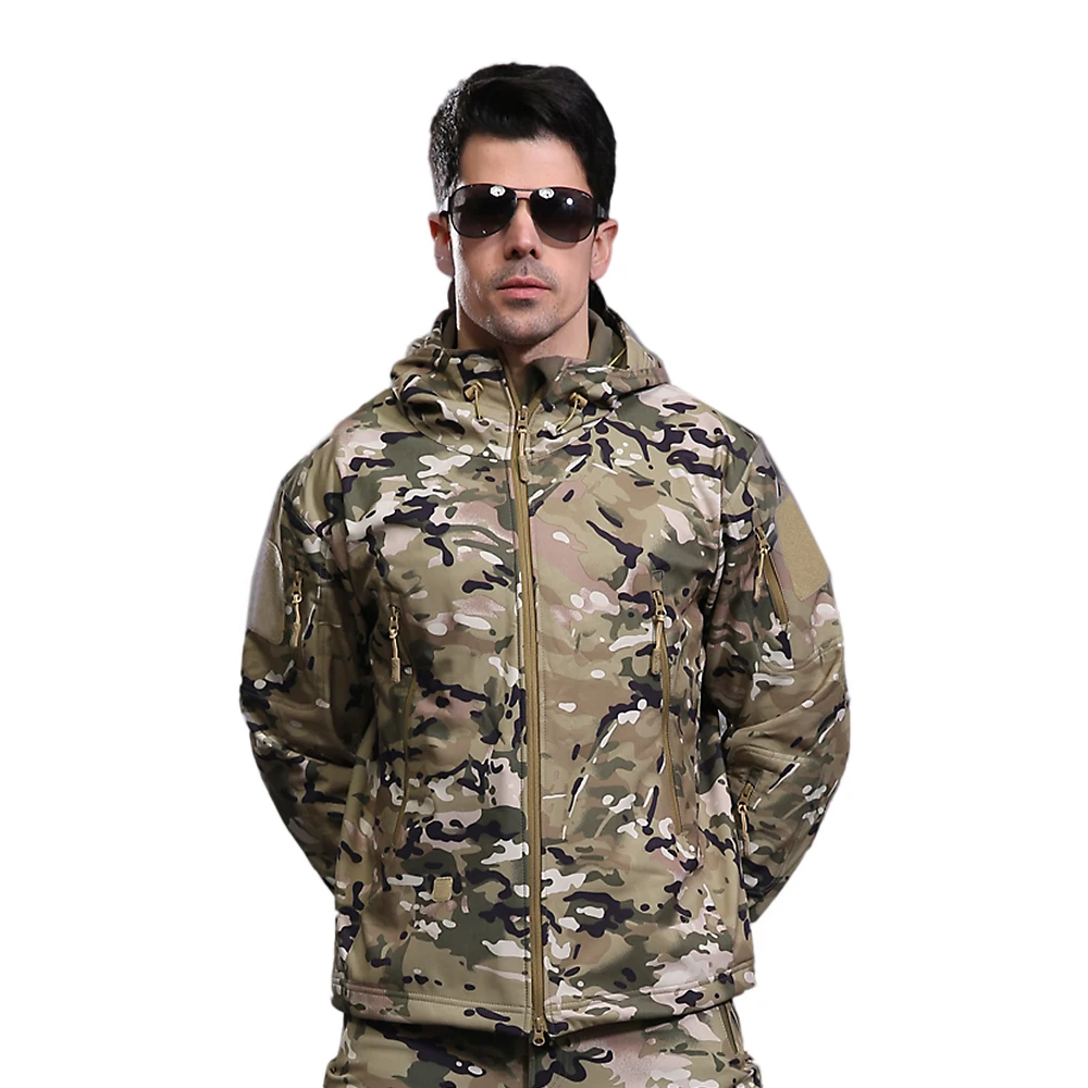 

Men's Windproof Fleece Jacket Military Tactical Outdoor Soft Fleece Jacket Winter Warm Coat Ski Jacket Camping Hiking Skiing