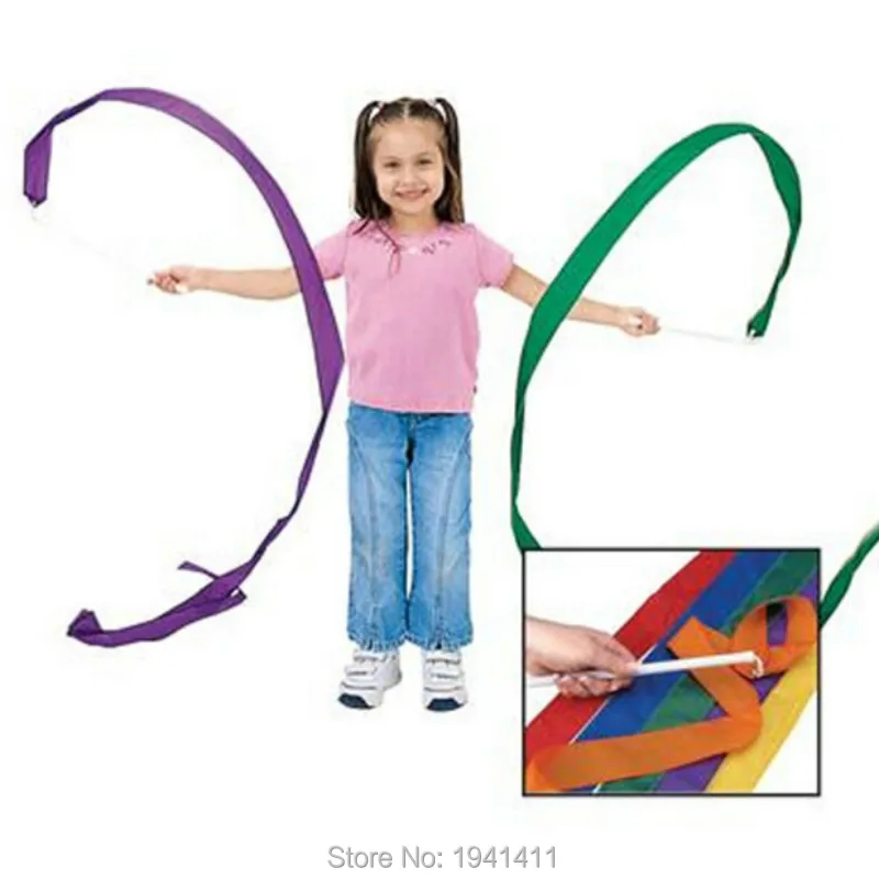 4pcs set colorful dance ribbon Ribbon Colored ribbon Rhythmic Gymnastics children s toys