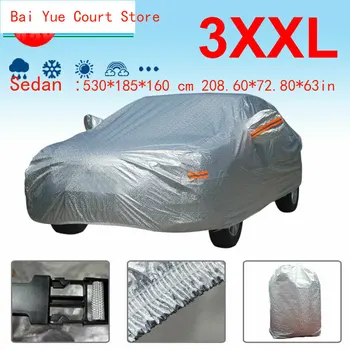 

Full Car Cover PEVA Silver Outdoor Waterproof Breathable All Weather Protection Sedan :530*185*160 cm 208.60*72.80*63in