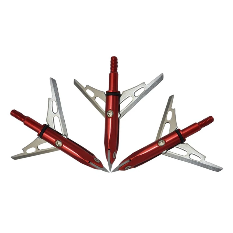 6 Pcs Two Blades 100 Grain Cutting Diameter 2 Inches Archery Hunting Red Broadheads +15 O-rings Newest 6 Pcs Two Blades 100 Grain Cutting Diameter 2 Inches Archery Hunting Red Broadheads +15 O-rings Newest