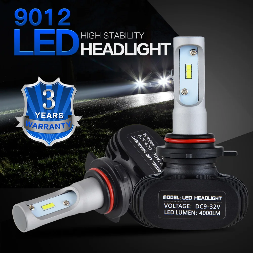 

9012 Car LED Fog Headlight Bulbs High and Low Beam 6000K For Chevrolet Cruze 2016 2017 2018 Pure White Lamp