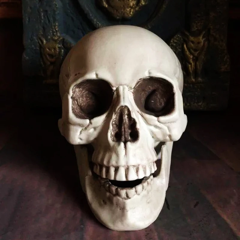 plastic skeleton head halloween decor prop human skull decoration bones statue horror tamper toys bar ghost - Halloween Skeleton Head plastic skeleton head halloween decor prop human skull decoration bones statue horror tamper toys bar ghost - Halloween Skeleton Head