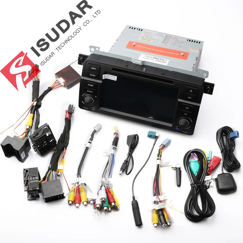 Best Isudar 1 Din Car Multimedia player Android 9 GPS Autoradio Stereo System For BMW/E46/M3/Rover/3 Series RAM 4G ROM 64GB FM Radio 5