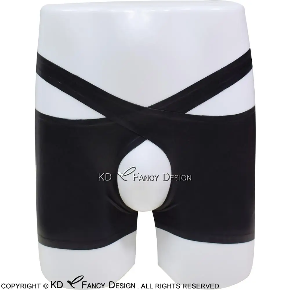 Nero Sexy Lattice Slip Crotchless Gomma Pantaloni Mutandine Bottoms Shorts Dk-0095