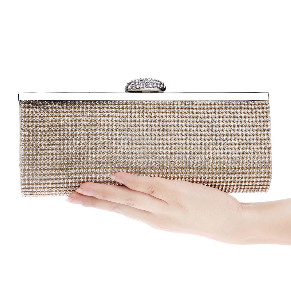 Hot Sell Women Messenger Bag High Quality Rhinestone Evening Clutch Bag Bling Bling Shiny