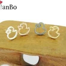 TianBo, стиль, серьги-гвоздики, Роскошные, золотые, белые, желтые, розовые, черные, 4 цвета, серьги-гвоздики в виде утки для женщин, ювелирные изделия