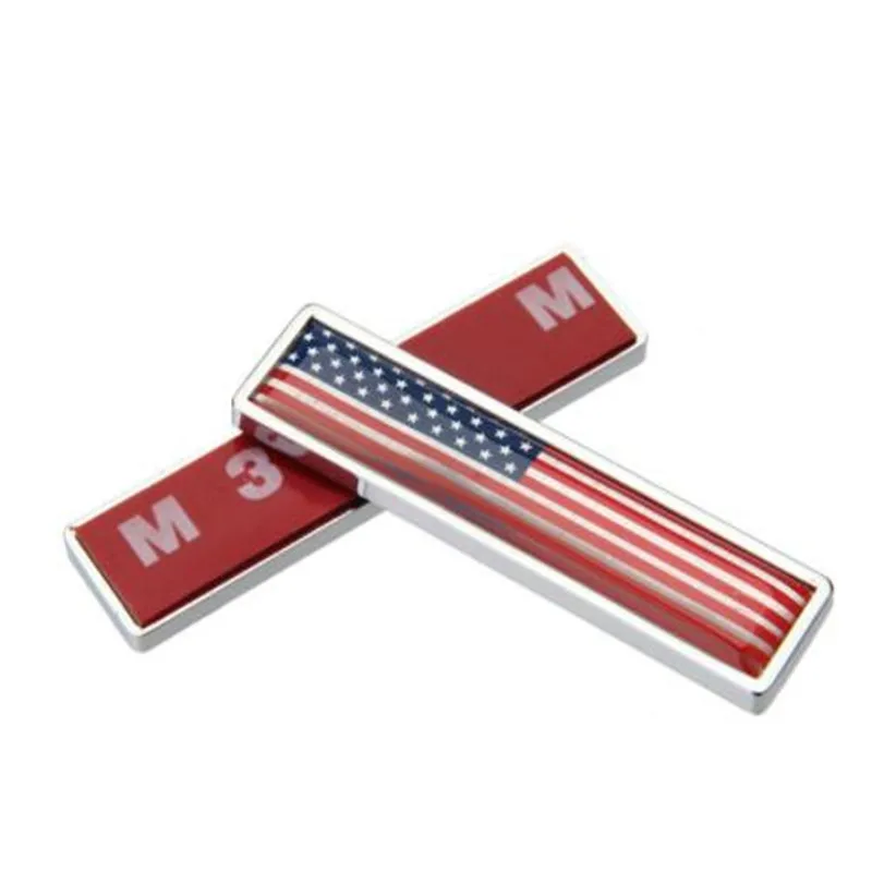 

2Pcs/Lot USA Flag Metal Car Sticker Decorate Sticker Emblem Badge For America United States National flag Cars