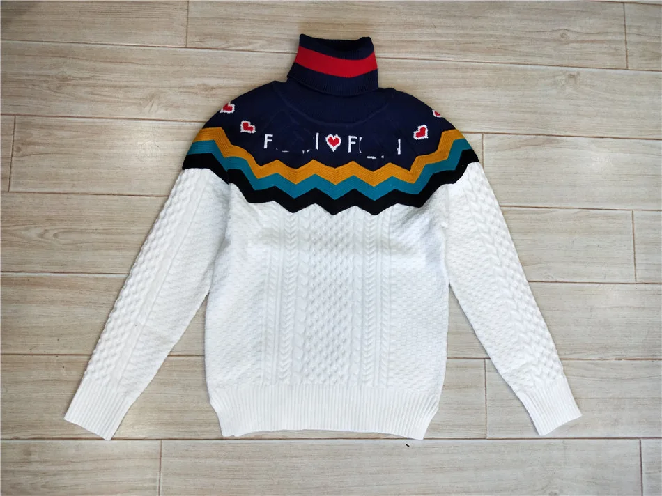 New College Wind Turtleneck Sweaters Women Winter 2018 Jumpers Knitted Clothes Fashion Striped Oversized Pullover Female Sale