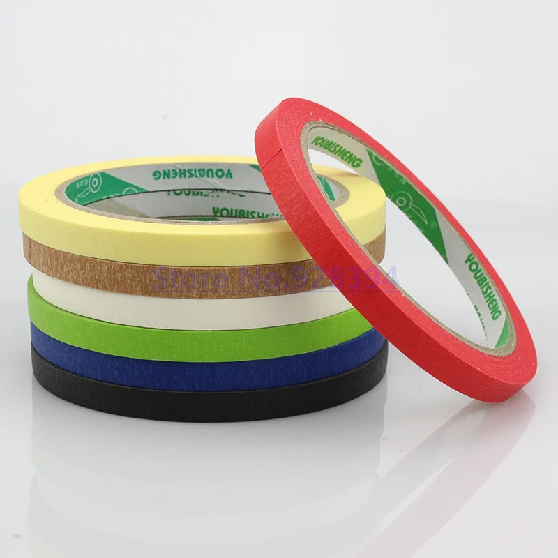 10Rolls 8mmx25M Crepe Paper Masking Tape Good For Car Painting Wall Painting Drawing Decoration