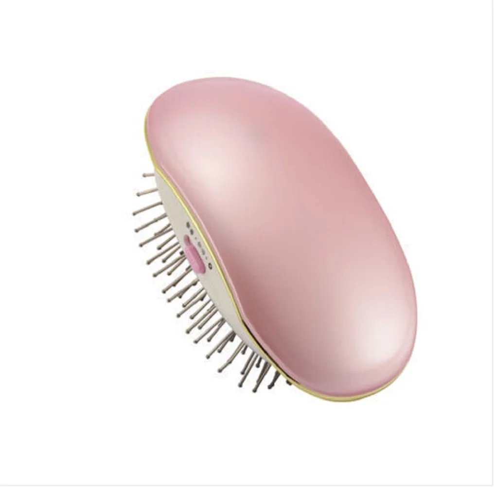 Портативная электрическая ионная расческа мини выпрямитель щетка на вынос отрицательные ионы Складная расческа Антистатическая Массажная расческа - Цвет: Светло-розовый
