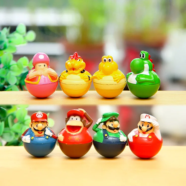 

Kwaii 8 pcs/set Super Mario Bros Mario Yoshi Luigi PVC Action Figure Collection Model Toys PVC Model Doll Anime Brinquedos