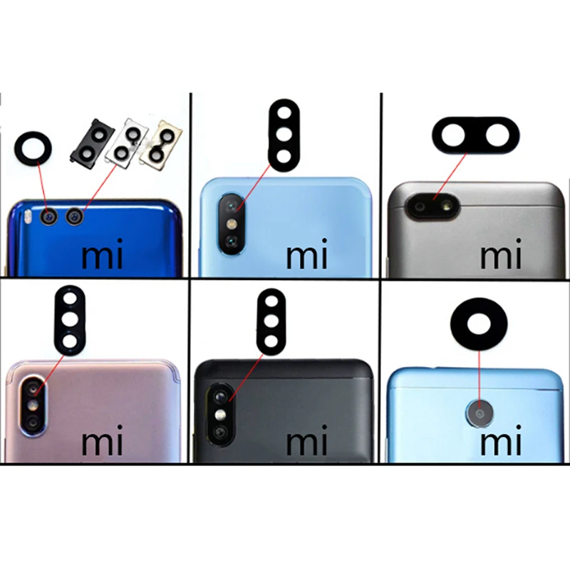 2pcs/lot For Mi Series Mobilephone Camera Glass Lens Back Rear Camera Glass Lens  For Xiaomi Redmi 5/ Redmi 5 Plus